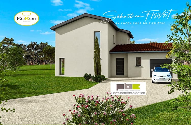 Maison contemporaine de 132m2 sur un beau terrain plat et au calme de 1687m2