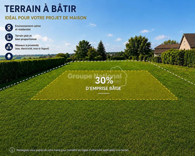 Terrain Sussargues 350 m² 30% d'emprise au sol