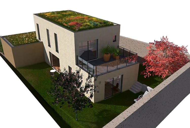 Saint-Genis-Laval centre / Maison d'architecte contemporaine 133 m² - terrain piscinable