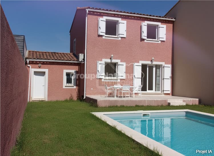 St Etienne du Grès - Maison 80 m2, 3 chambres, piscine, cellier, garage