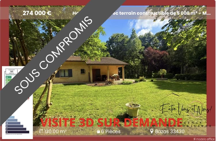 Havre de paix avec terrain constructible de 5 000 m² Maison