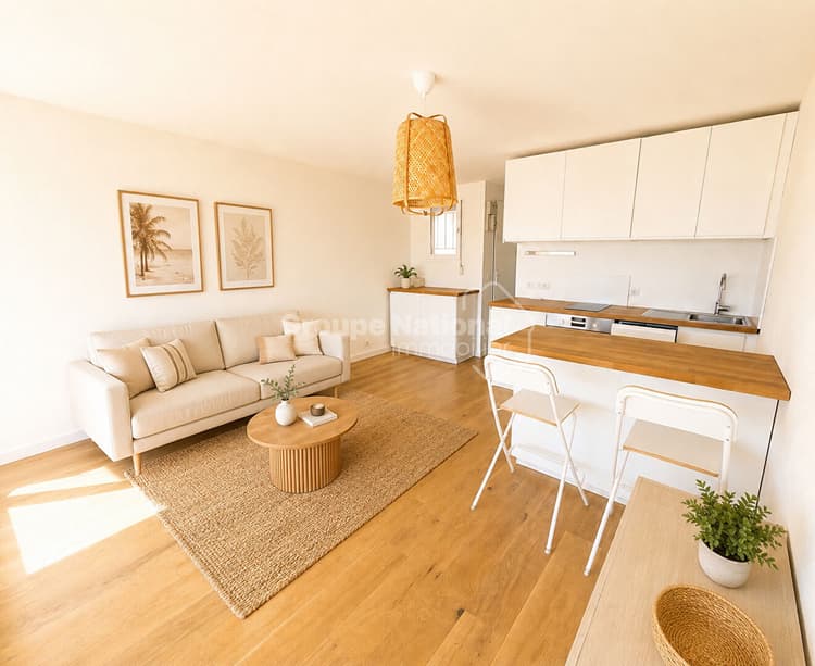 Appartement P2 vue jardins et bateaux + place parking