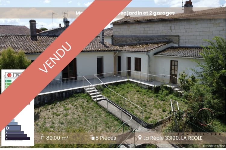 Maison de ville avec jardin et 2 garages